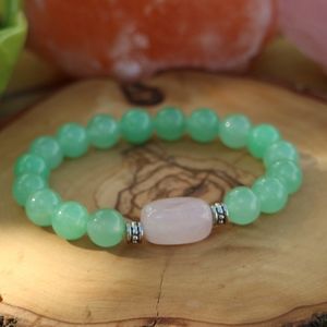 Handmade- Green Aventurine & Rose Quartz Bracelet